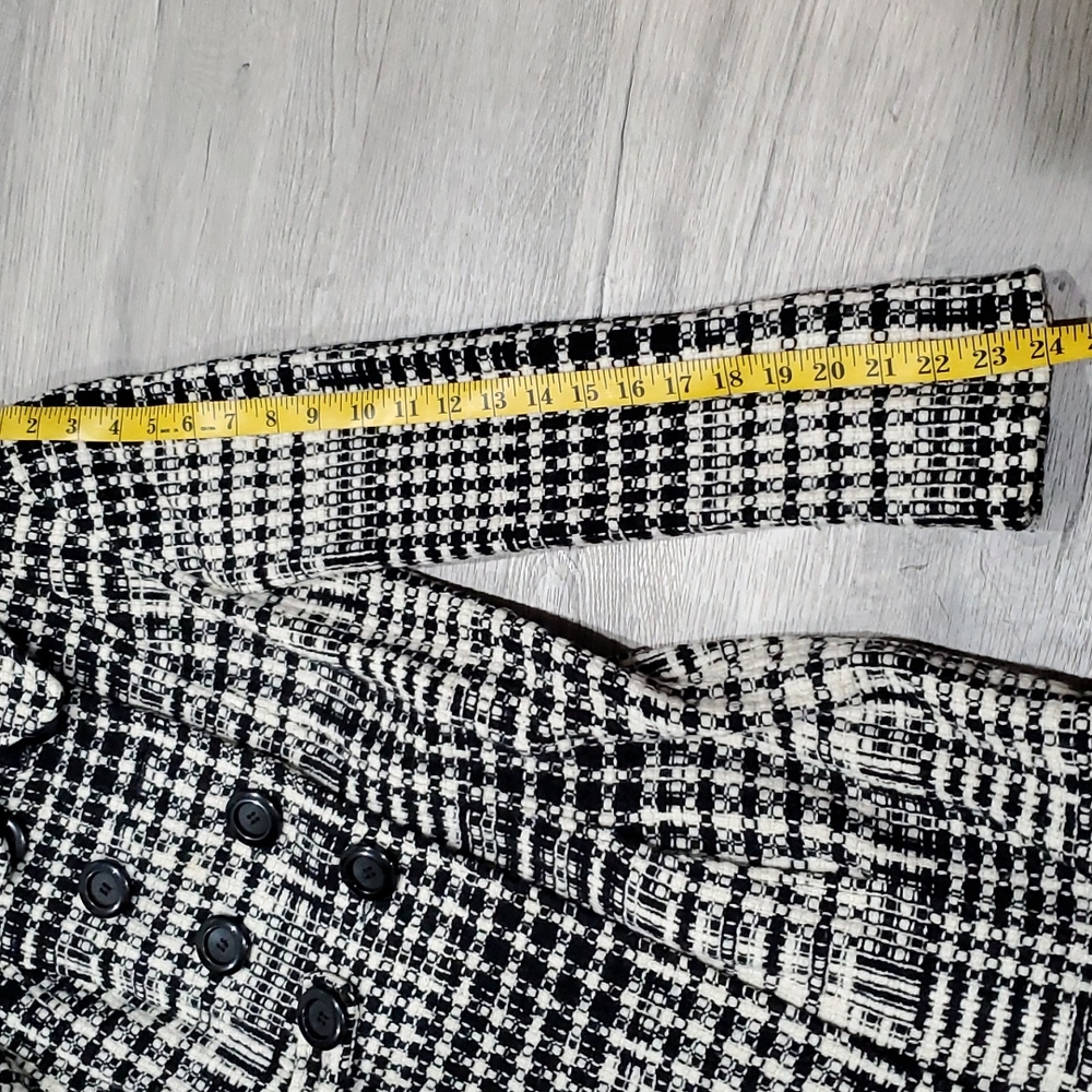 Classic Houndstooth Coat – Marvin Richards, Size Small, Black & White, Stylish - Picture 8 of 9